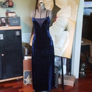 NWOT GORGEOUS FP Blue Velvet Gown L